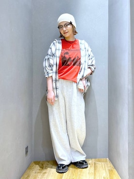 「春夏コーデ」｜「アイテム（スウェットパンツ）」を使った、マキ（JEANASiS）さん（レディース・165cm）の夏コーディネート