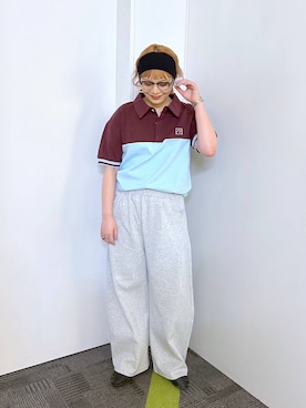 「JEANASIS（ジーナシス）の5ポケットスウェットコクーンパンツ/650280（スウェットパンツ、グレー系）」を使った、マキ（JEANASiS）さん（レディース・165cm）の春コーディネート