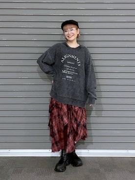 「アイテム（ハンチング/ベレー帽）」を使った、マキ（JEANASiS）さん（レディース・165cm・30代）の秋コーディネート