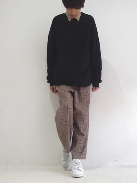 「antiqua」｜「アイテム（スウェット）」を使った、antiquaさん（メンズ・176cm）の春コーディネート