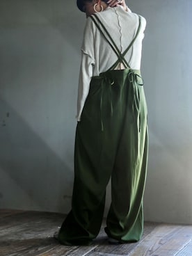 「ゆったりシルエット」｜「アイテム（オールインワン・サロペット）」を使った、antiquaさん（レディース・154cm）の夏コーディネート