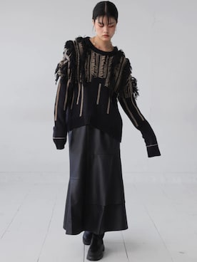 「レザースカート」｜antiquaさん（レディース・173cm）の秋コーディネート