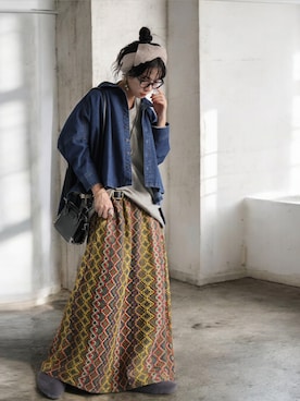 「アイテム（デニムジャケット）」を使った、antiquaさん（レディース・154cm）の秋コーディネート