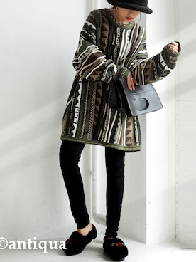 「ニット/セーター」｜antiquaさん（レディース・152cm）の冬コーディネート