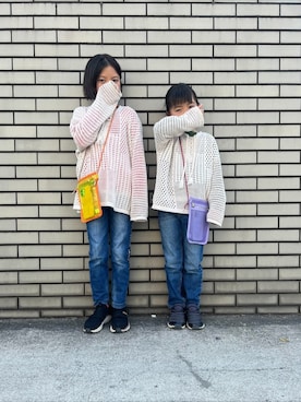 「アイテム（トップス）」を使った、antiquaさん（キッズ・133cm）の春コーディネート