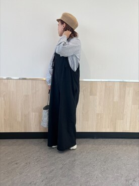 「antiqua」｜「アイテム（オールインワン・サロペット）」を使った、antiquaさん（レディース・157cm）の秋コーディネート