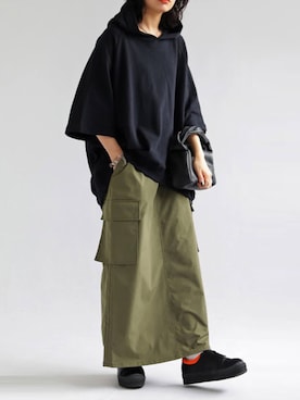 「フードパーカー」｜antiquaさん（レディース・152cm）の春コーディネート