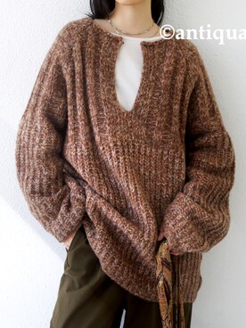 「カフタン」｜antiquaさん（レディース・170cm）の冬コーディネート