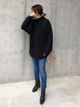 「ニット/セーター」｜antiquaさん（レディース・157cm）の冬コーディネート