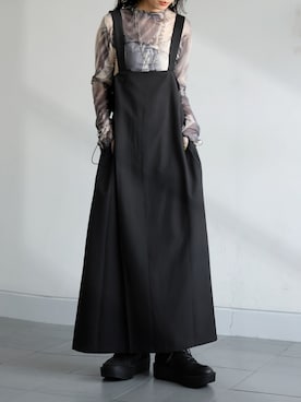 「アイテム（オールインワン・サロペット）」を使った、antiquaさん（レディース・154cm）の秋コーディネート