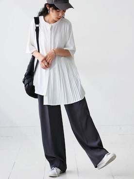 「プリーツ」｜antiquaさん（レディース・154cm）の春コーディネート