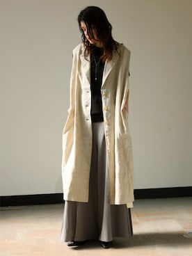 「アイテム（トップス、ベージュ系）」を使った、antiquaさん（レディース・172cm）の春コーディネート