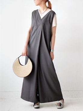 「antiqua（アンティカ）のアイテム（オールインワン・サロペット）」を使った、antiquaさん（レディース・168cm）の夏コーディネート