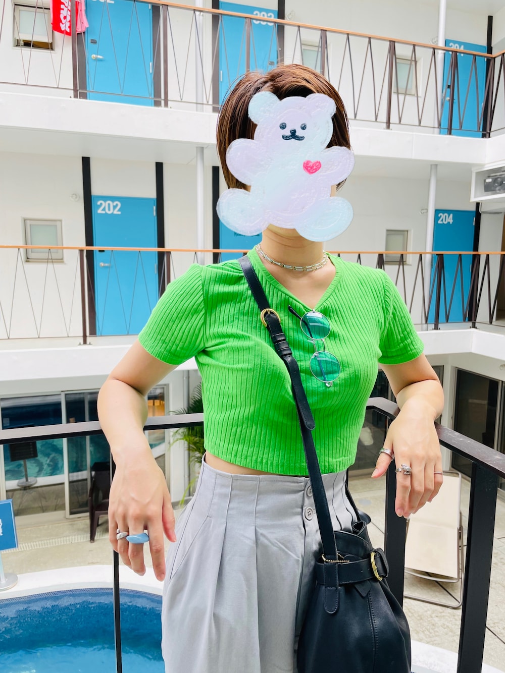 「ZARA、LOWRYS FARM、JEANASiS、COACH、summer style、おしゃれさんと繋がりたい、ootd、思い出アウトフィット」｜「ZARAのアイテム（Tシャツ/カットソー、グリーン系）」を使った、💙🦋🐬さん（レディース・163cm）の秋コーディネートの1枚目の写真