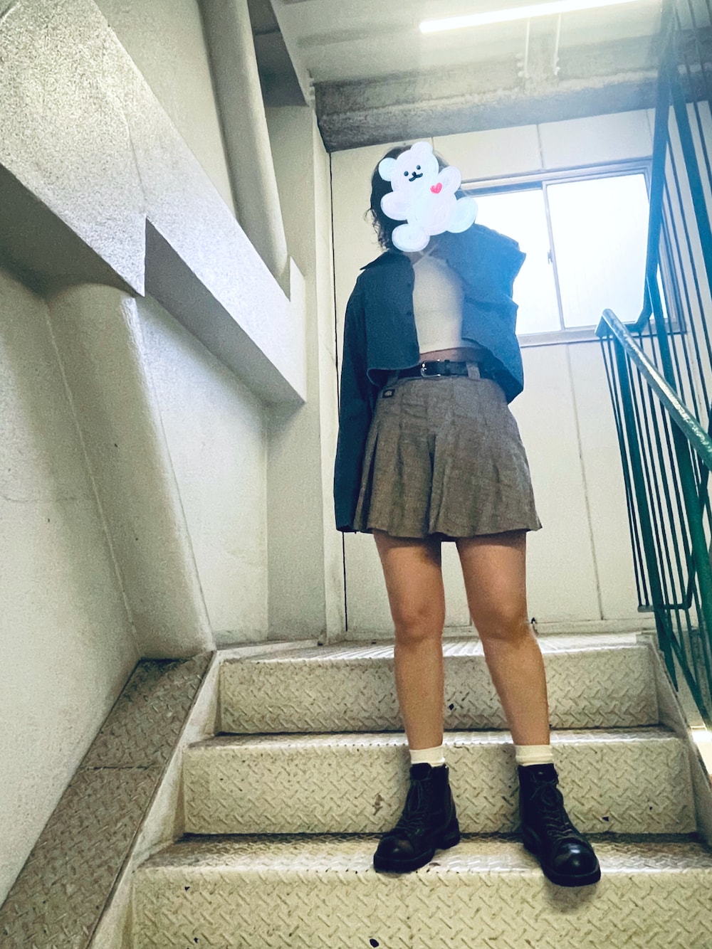 「Vintage Clothing、GU、Dickies、no brand、springstyle、vintage style、ootd、春コーデ、古着コーデ、おでかけコーデ、おしゃれさんと繋がりたい、思い出アウトフィット」｜「Vintage Clothingのアイテム（シャツ/ブラウス、ブルー系）」を使った、💙🦋🐬さん（レディース・163cm）の夏コーディネートの1枚目の写真