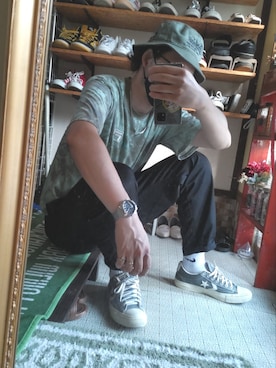 「FILA（フィラ）のアイテム（トップス）」を使った、Akiさん（メンズ・176cm）の夏コーディネート