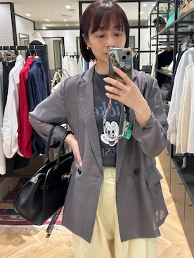 「A part by（アパートバイ）の≪追加3≫シアーWジャケット（テーラードジャケット、グレー系）」を使った、しまゆう / 47歳アパレル会社員さん（レディース・161cm）の春コーディネート