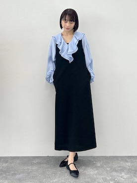 「LOWRYS FARM（ローリーズファーム）のポインテッドＦシューズ 581137（パンプス、ブラック系）」を使った、しまゆう / 47歳アパレル会社員さん（レディース・161cm）の春コーディネート