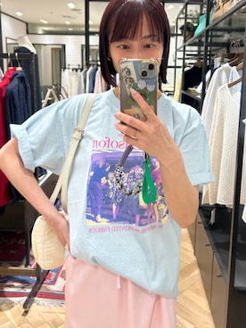 「A part by（アパートバイ）のLIFEカラーTシャツ（Tシャツ/カットソー、ブルー系）」を使った、しまゆう / 47歳アパレル会社員さん（レディース・161cm）の春コーディネート