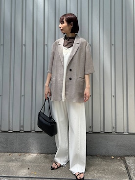 「A part by（アパートバイ）のApbカーブデニムパンツ（デニムパンツ、ホワイト系）」を使った、しまゆう / 47歳アパレル会社員さん（レディース・161cm）の春コーディネート