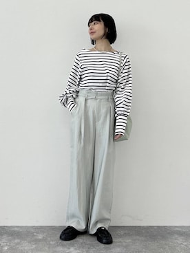 「A part by（アパートバイ）のチェーン2WAYBAG（ショルダーバッグ、グリーン系）」を使った、しまゆう / 47歳アパレル会社員さん（レディース・161cm）の春コーディネート