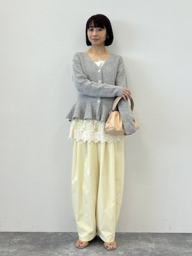「A part by（アパートバイ）の≪追加3≫レースキャミチュニック（チュニック、ホワイト系）」を使った、しまゆう / 47歳アパレル会社員さん（レディース・161cm）の春コーディネート