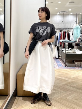 「A part by（アパートバイ）のアシメナイロンショルダー（ショルダーバッグ、ブラック系）」を使った、しまゆう / 47歳アパレル会社員さん（レディース・161cm）の春コーディネート