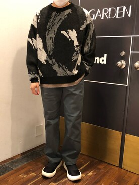 「B'2nd（ビーセカンド）のアイテム（レッグウェア）」を使った、岡田さん（メンズ・172cm）の秋コーディネート