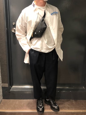 「B'2nd（ビーセカンド）のアイテム（レッグウェア）」を使った、岡田さん（メンズ・172cm）の夏コーディネート