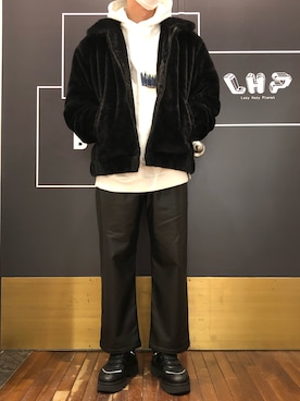「LUSOR（ルーソル）のアイテム（ジャケット/アウター）」を使った、岡田さん（メンズ・172cm）の秋コーディネート