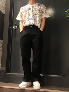 「B'2nd（ビーセカンド）のアイテム（スニーカー）」を使った、岡田さん（メンズ・172cm）の夏コーディネート