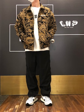 「A4A（エーフォーエー）のアイテム（ブルゾン）」を使った、岡田さん（メンズ・172cm）の秋コーディネート