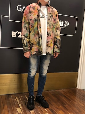 「B'2nd（ビーセカンド）のアイテム（レッグウェア）」を使った、岡田さん（メンズ・172cm）の冬コーディネート