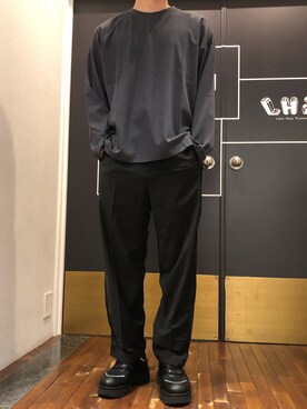 「B'2nd（ビーセカンド）のアイテム（レッグウェア）」を使った、岡田さん（メンズ・172cm）の秋コーディネート