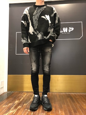 「B'2nd（ビーセカンド）のアイテム（レッグウェア）」を使った、岡田さん（メンズ・172cm）の秋コーディネート