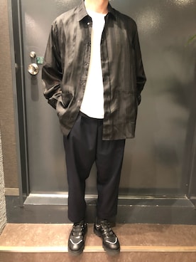 「B'2nd（ビーセカンド）のアイテム（レッグウェア）」を使った、岡田さん（メンズ・172cm）の夏コーディネート