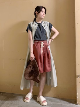 「ペーパートート」｜marinaさん（レディース・158cm）の夏コーディネート