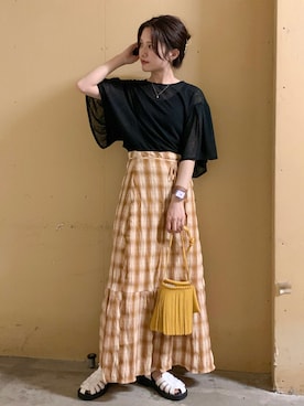 「ごきげんウィーク」｜「アイテム（財布/小物）」を使った、marinaさん（レディース・158cm）の春コーディネート