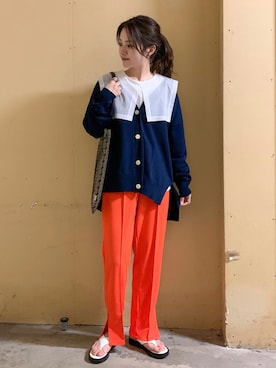 「アイテム（音楽/本・雑誌）」を使った、marinaさん（レディース・158cm）の春コーディネート