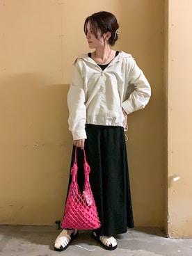 「Green　Parks（グリーンパークス）のアイテム（ブルゾン）」を使った、marinaさん（レディース・158cm）の春コーディネート