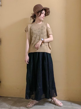 「アイテム（音楽/本・雑誌）」を使った、marinaさん（レディース・158cm）の夏コーディネート