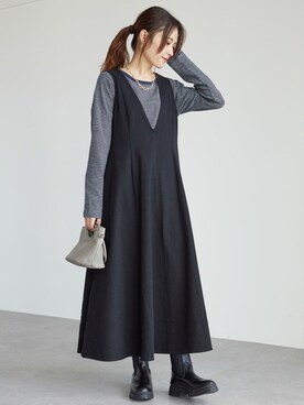 「アイテム（音楽/本・雑誌）」を使った、marinaさん（レディース・158cm）の秋コーディネート