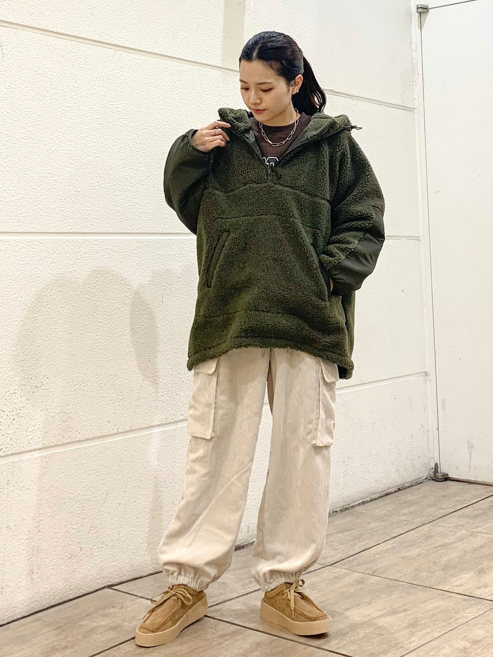 ハーフジップボアブルゾンを使った人気ファッションコーディネート - WEAR