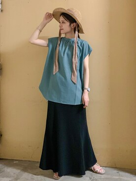 「アイテム（音楽/本・雑誌）」を使った、marinaさん（レディース・158cm）の夏コーディネート