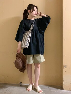 「ごきげんウィーク」｜「アイテム（帽子）」を使った、marinaさん（レディース・158cm）の春コーディネート