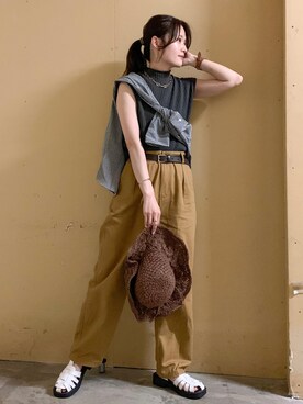 「アイテム（音楽/本・雑誌）」を使った、marinaさん（レディース・158cm）の春コーディネート