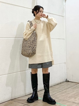 「アイテム（音楽/本・雑誌）」を使った、marinaさん（レディース・158cm）の冬コーディネート