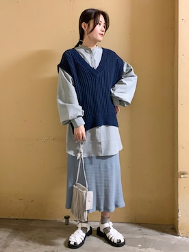 「春カラー」｜「アイテム（音楽/本・雑誌）」を使った、marinaさん（レディース・158cm）の春コーディネート