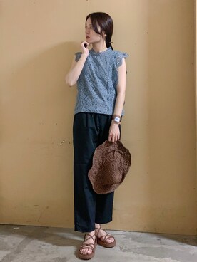 「アイテム（音楽/本・雑誌）」を使った、marinaさん（レディース・158cm）の夏コーディネート