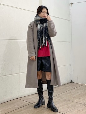 「Green　Parks（グリーンパークス）のアイテム（その他アウター）」を使った、marinaさん（レディース・158cm）の冬コーディネート